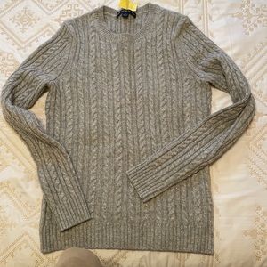 Brooks Brothers gray shimmer cable knit sweater
